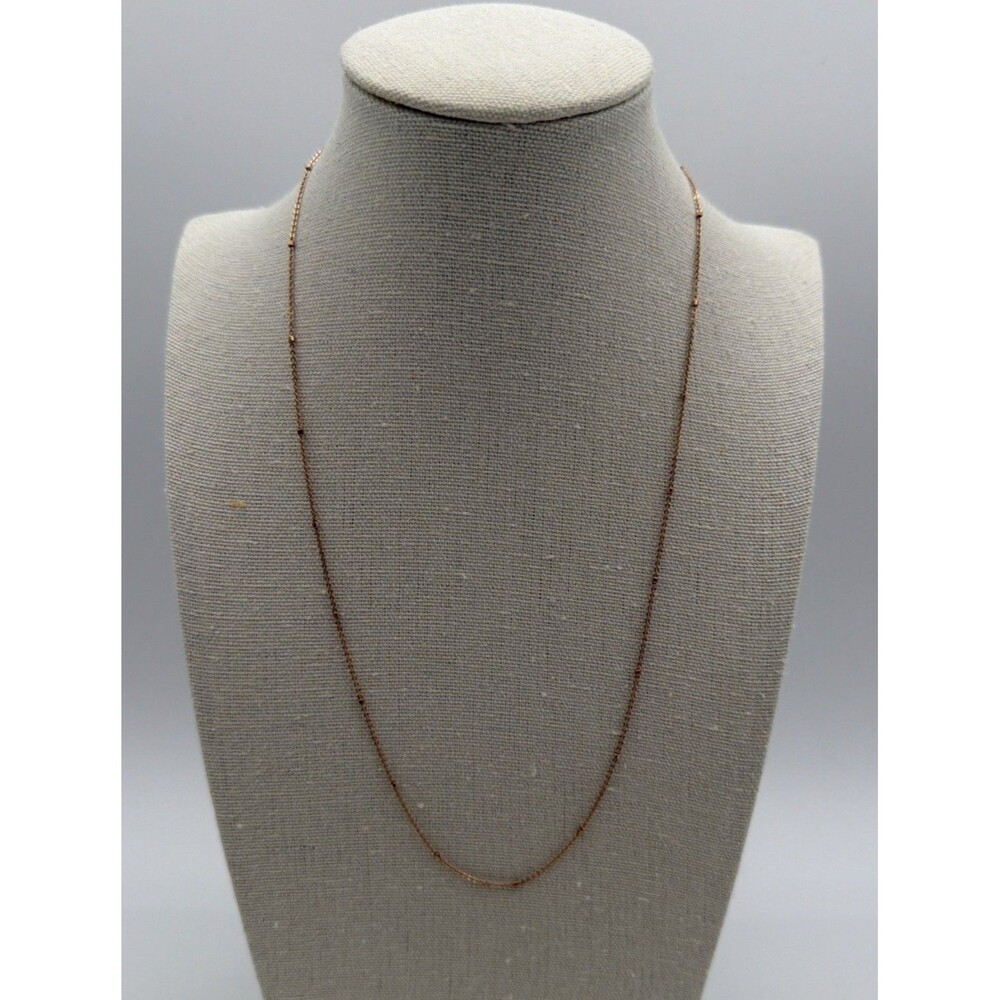 925 Italy Sterling Silver Gold Tone Station Chain Necklace Delicate Minimalist
